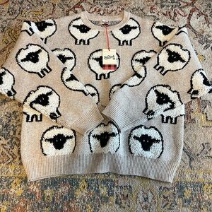 Woolrich Beige and Black Sheep Patterned Sweater